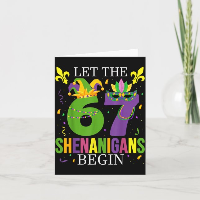 Carte Let The 67 Shenanigans Begin Funny 6 7 Six Seven M (Devant)