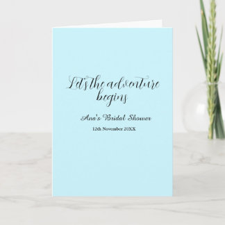 Carte lets the adventure begins bridal shower add name d
