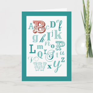 Carte Lettre B Nom initial Alphabet Anniversaire Turquoi