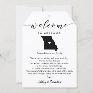 Carte LETTRE BALLE D'ACCUEIL DU Mariage DU Missouri Itin