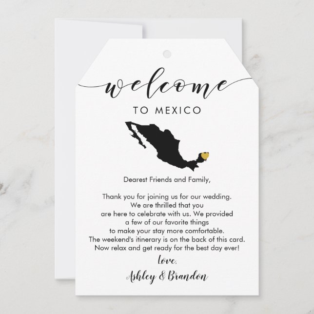 Carte LETTRE BALLE D'ACCUEIL GRAND Mariage DU Mexique It (Devant)
