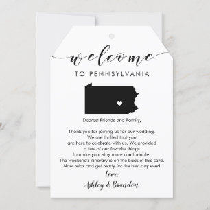 Carte LETTRE BALLE D'ACCUEIL Mariage Pennsylvanie