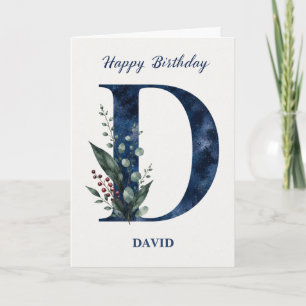 Carte Lettre D Anniversaire pour lui Nom Personnalisé Bl
