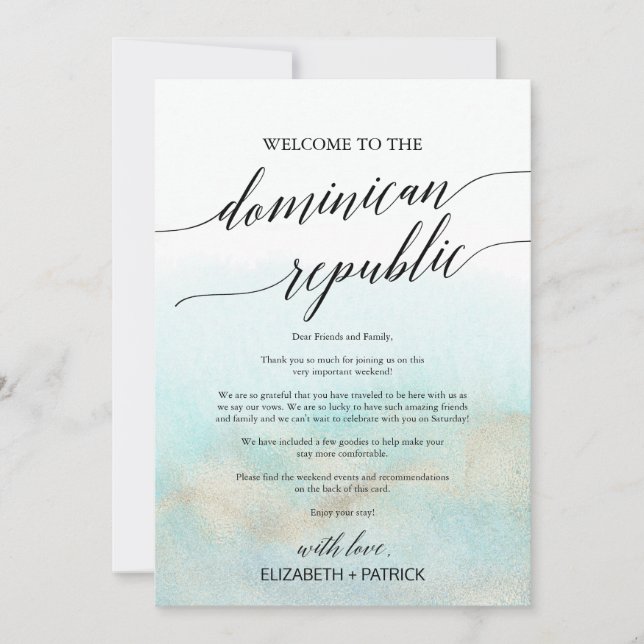 Carte LETTRE D'ACCUEIL ET Itinéraire D'Aqua République D (Devant)