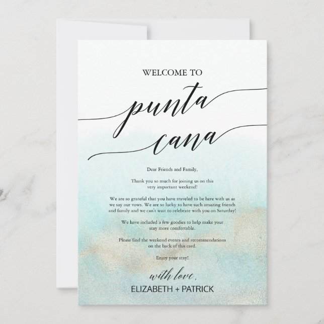 Carte Lettre d'accueil & Itinéraire Aqua Beach Punta Can (Devant)