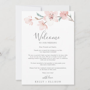 Carte Lettre d'accueil & Itinéraire Spring Cherry Blosso