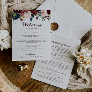 Carte LETTRE D'ACCUEIL Mariage de automne Illustré Aquar