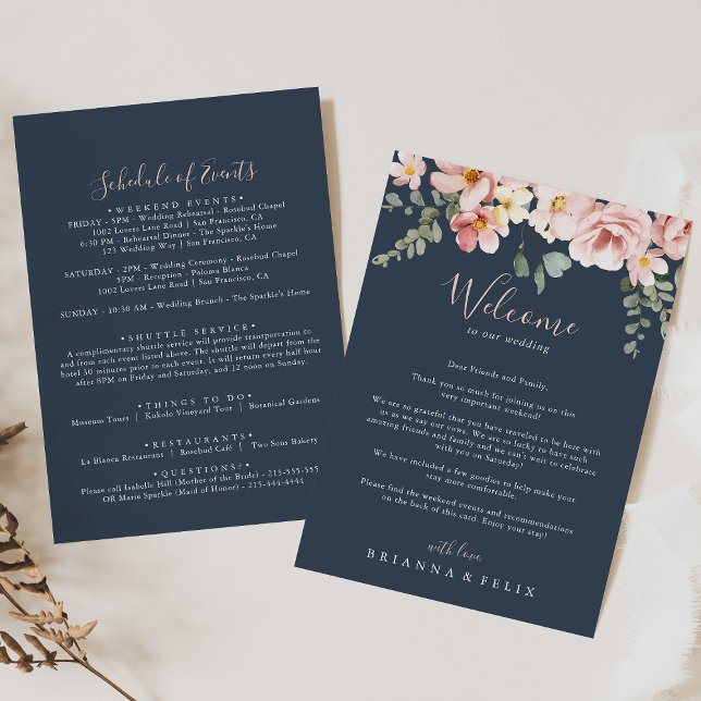 Carte LETTRE D'ACCUEIL Mariage Floral Jardin Eucalyptus (Créateur téléchargé)