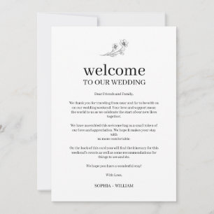 Carte Lettre d'accueil Mariage Sophia Simple et itinérai