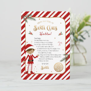 Carte Lettre d'accueil pour les elfes