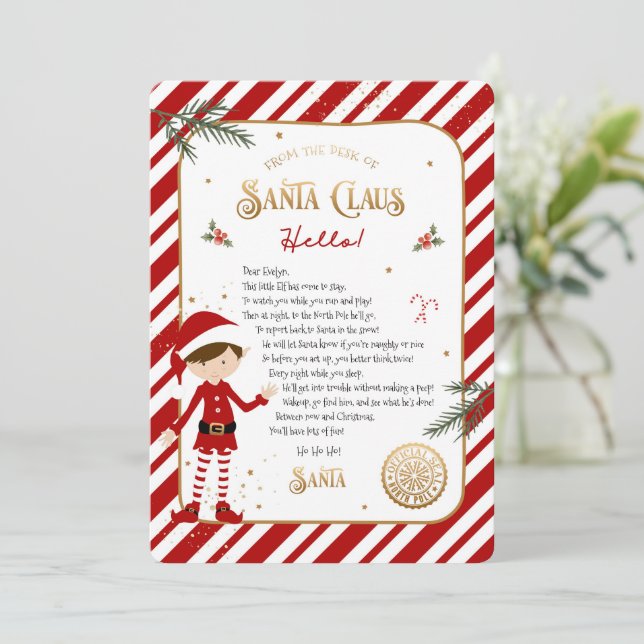 Carte Lettre d'accueil pour les elfes (Debout devant)