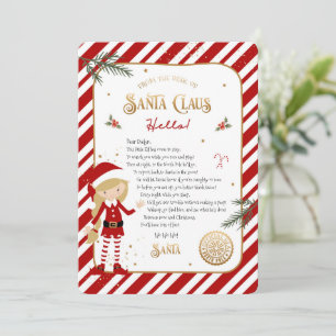 Carte Lettre d'accueil pour les elfes