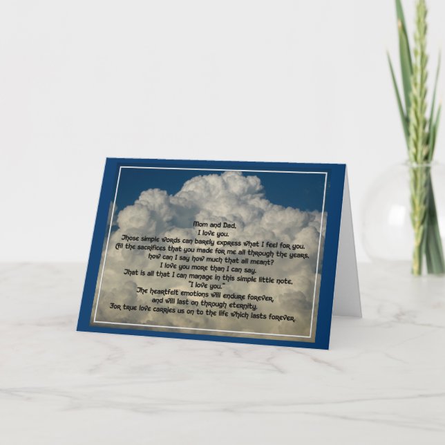 Carte Lettre d'amour aux parents (Devant)