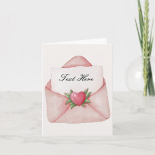 Carte Lettre d'amour cœur texte personnalisé 