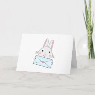 Carte Lettre d'amour mignonne et belle lapin tenant
