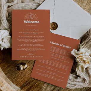Carte Lettre de bienvenue de mariage aux fleurs sauvages