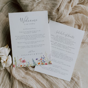 Carte Lettre de bienvenue de mariage botanique de prairi