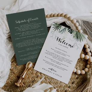 Carte Lettre de bienvenue du Mariage blanc Tropical Gree