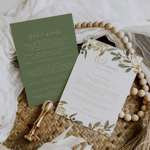 Carte Lettre de bienvenue du Mariage de automne Gold Gre