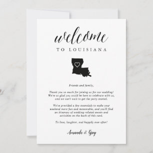 Carte Lettre de bienvenue du Mariage de Louisiane & Itin