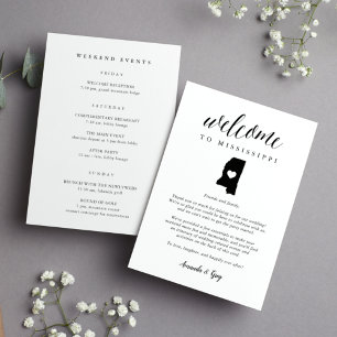 Carte Lettre de bienvenue du Mariage du Mississippi et i