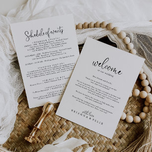 Carte Lettre de bienvenue du Mariage élégant et élégant