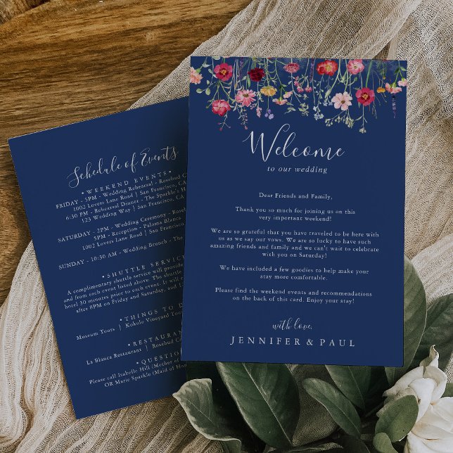 Carte Lettre de bienvenue du Mariage Fleur sauvage Boho (Créateur téléchargé)