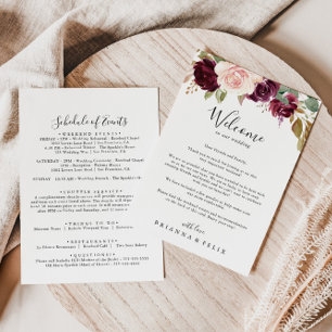 Carte Lettre de bienvenue du Mariage floral et botanique