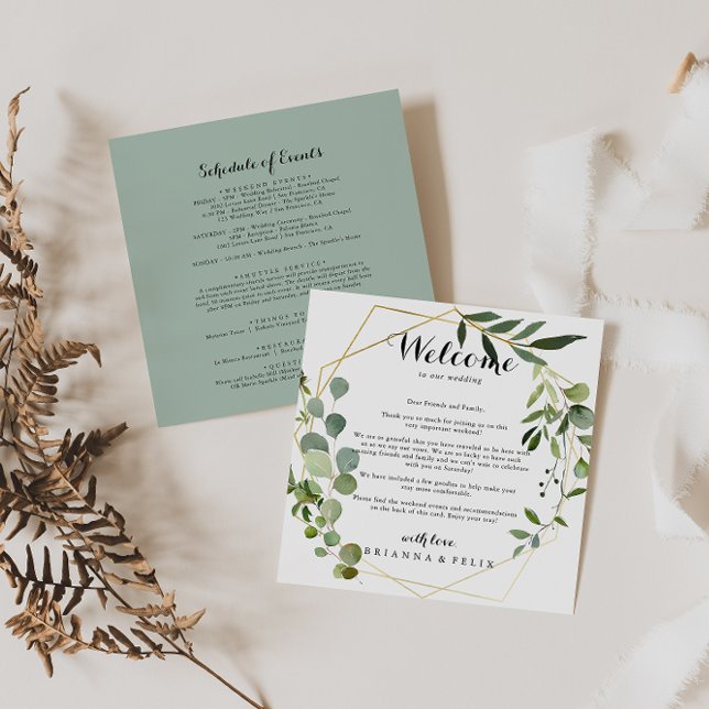 Carte Lettre de bienvenue du Mariage géométrique Tropica (Créateur téléchargé)