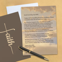 Lettre de Dieu Foi Encouragement & Bénédictions