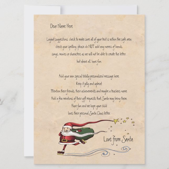 Carte Lettre de Père Noël personnalisée (Devant)