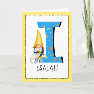 Carte LETTRE ENFANTS Gnome I Nom et âge Anniversaire Sal