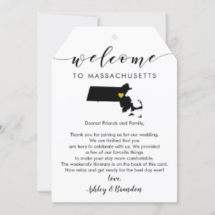 Carte LETTRE Mariage DU Massachusetts MOT DE PAGE Itinér