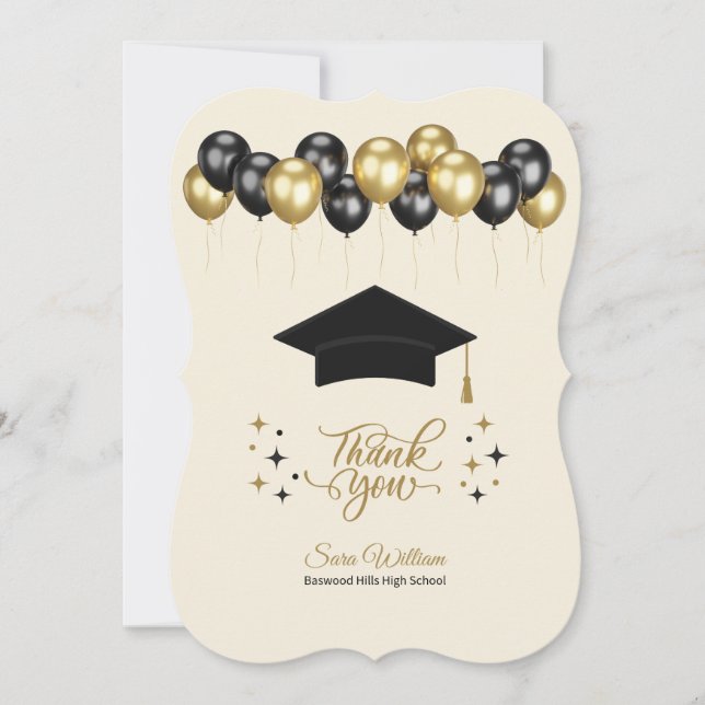 Carte LETTRE Merci diplômé (Devant)