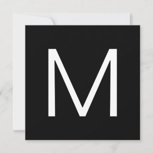 Carte Lettre minimaliste moderne noire et blanche
