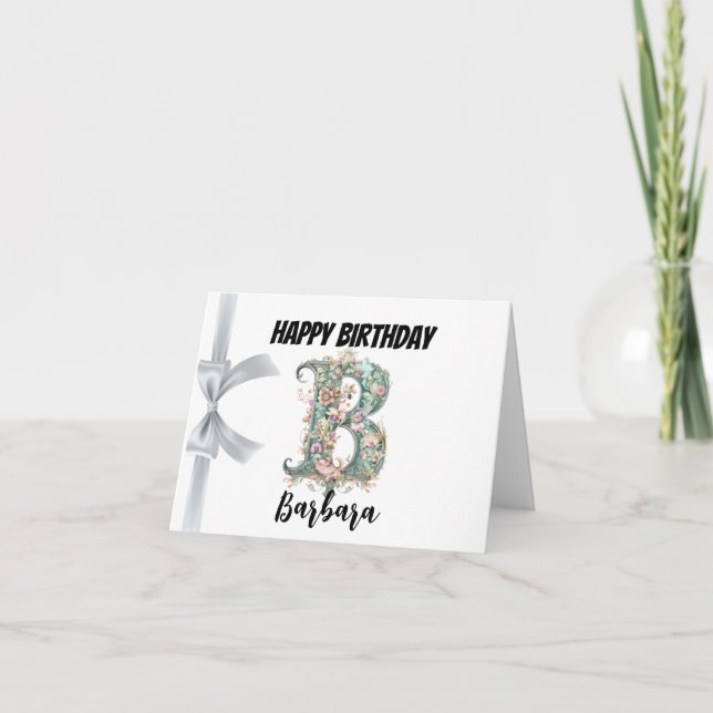 Carte Lettre monogramme "B" Joyeux anniversaire (Devant)