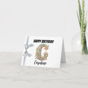 Carte Lettre monogramme "C" Joyeux anniversaire