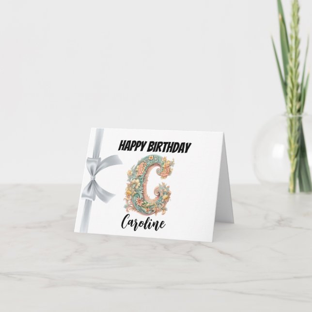 Carte Lettre monogramme "C" Joyeux anniversaire (Devant)