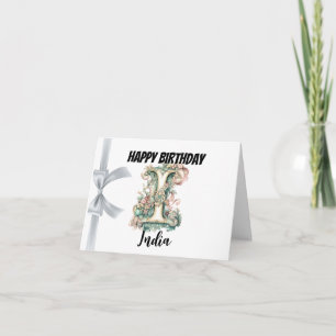 Carte Lettre monogramme "I" Joyeux anniversaire