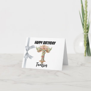 Carte Lettre monogramme "T" Joyeux anniversaire