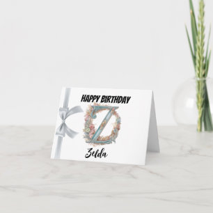 Carte Lettre monogramme "Z" Joyeux anniversaire