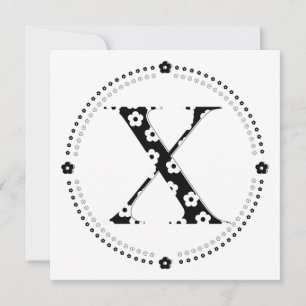 Carte LETTRE Motif Fleur X