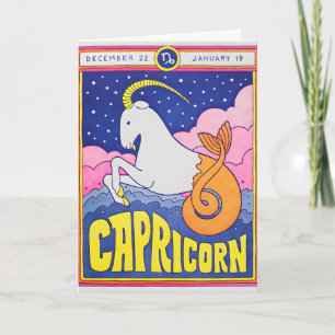 Carte lettre pressée Capricorne