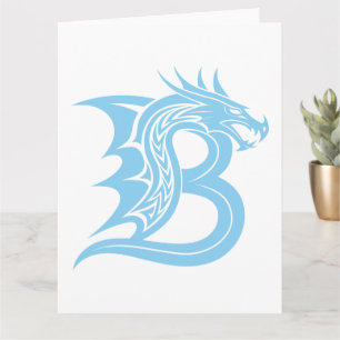 Carte LETTRE STYLÉE DE Dragon B, Alphabet DE Dragon, Mon