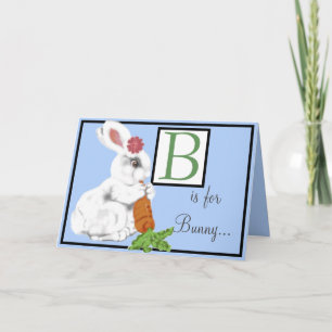 Carte LETTRE vintage Bébé Lapin Alphabet Personnaliser b