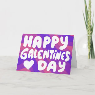 Carte Lettres bulles de Galentine Super violet rétro