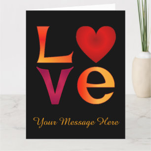 Carte Lettres Carré LOVE personnalisées Ombre rouge et j