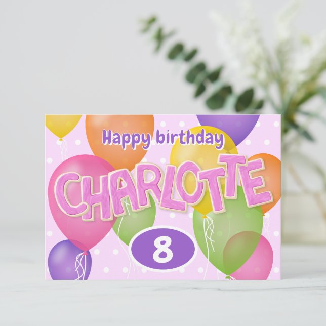 Carte lettres coupures roses cookies Charlotte anniversa (Debout devant)