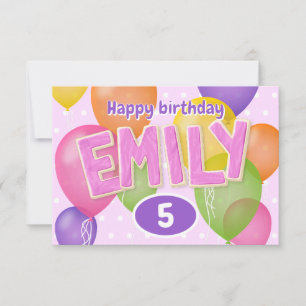 Carte lettres coupures roses cookies Emily anniversaire