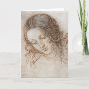 Carte L'étude de Léonard de Vinci sur le chef de Leda